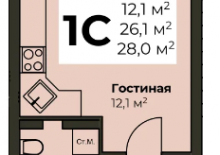 1-к квартира, 28 м&sup2, 4/6 эт., Пермь, Вильямса, 29 - фото 2